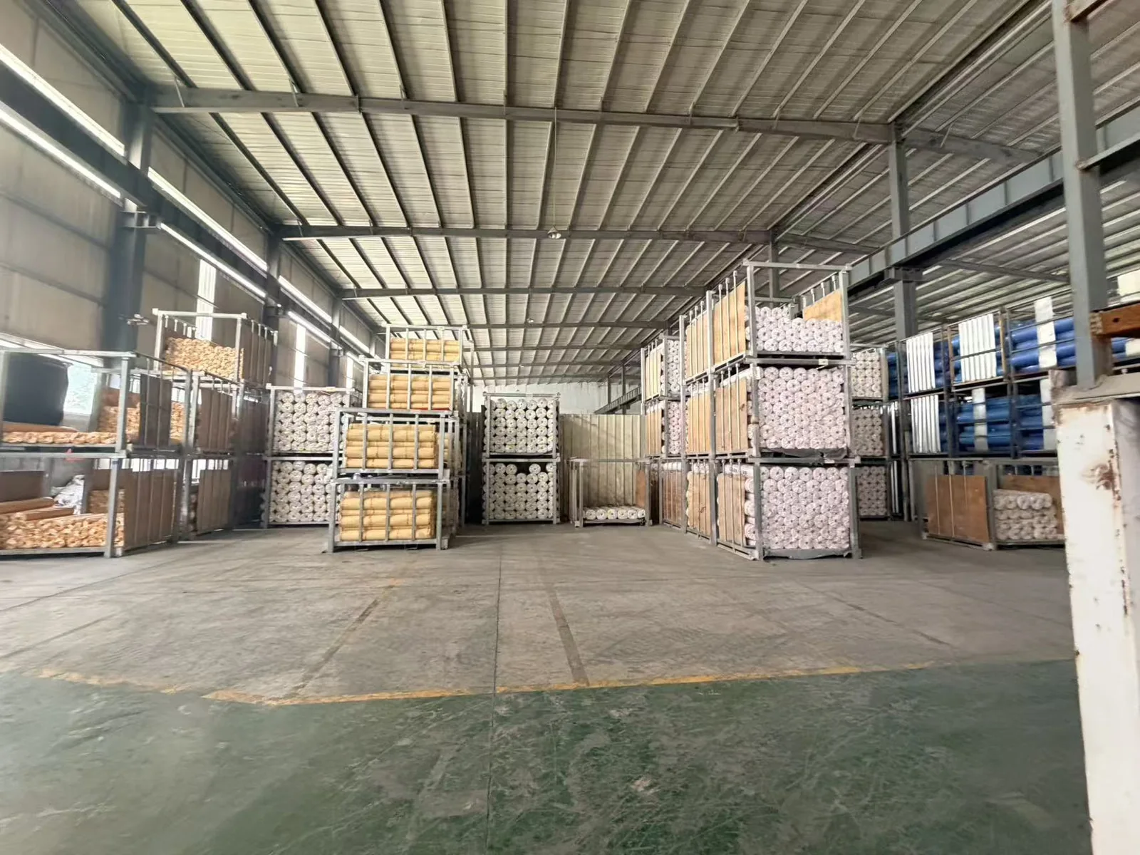 PVC rolls stored in warehouse