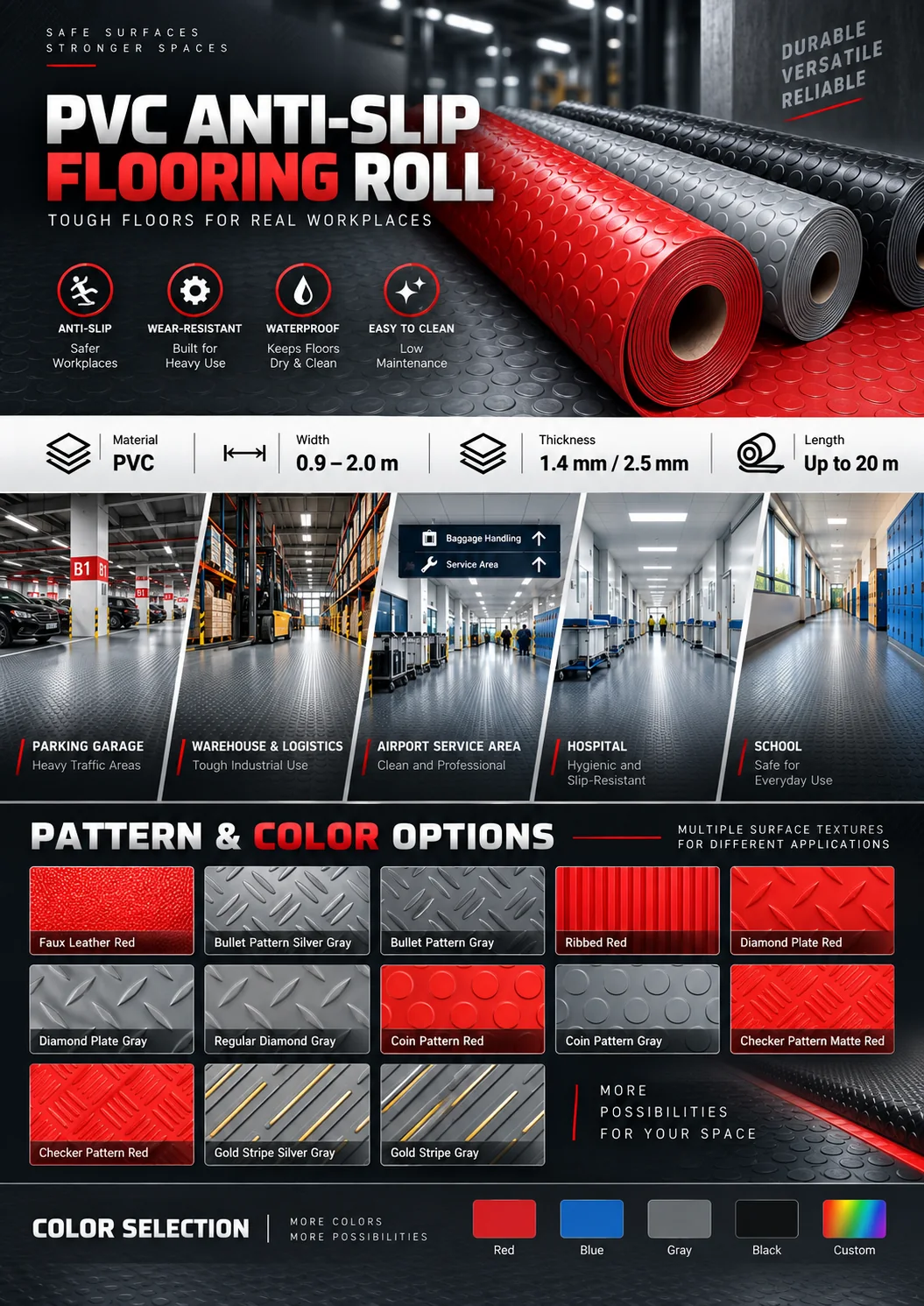 PVC Anti-Slip Flooring Roll application or product detail